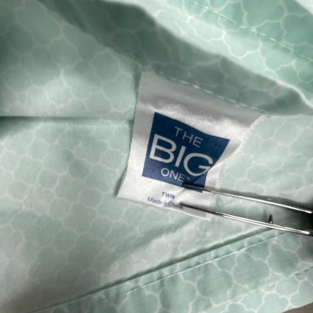 The‎ Big One Easy-Care Twin Blue Trellis Sheet Set Pima Cotton Blend 275TC